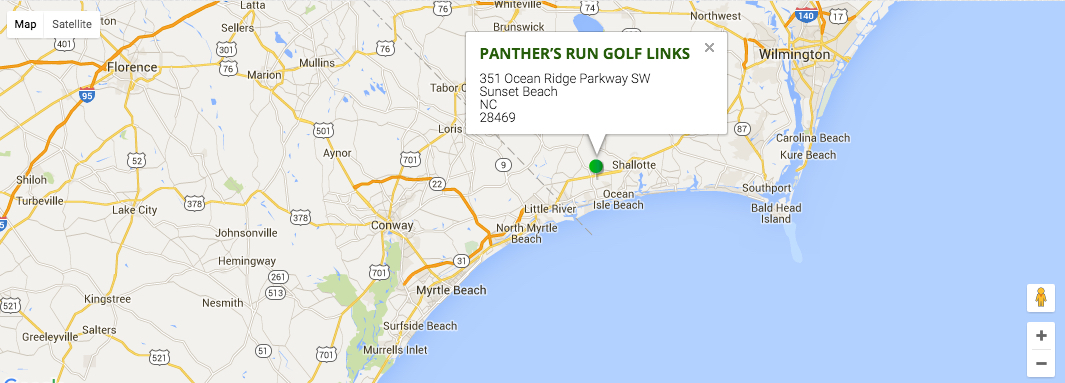 Panther's Run is located 30 minutes north of Myrtle Beach
