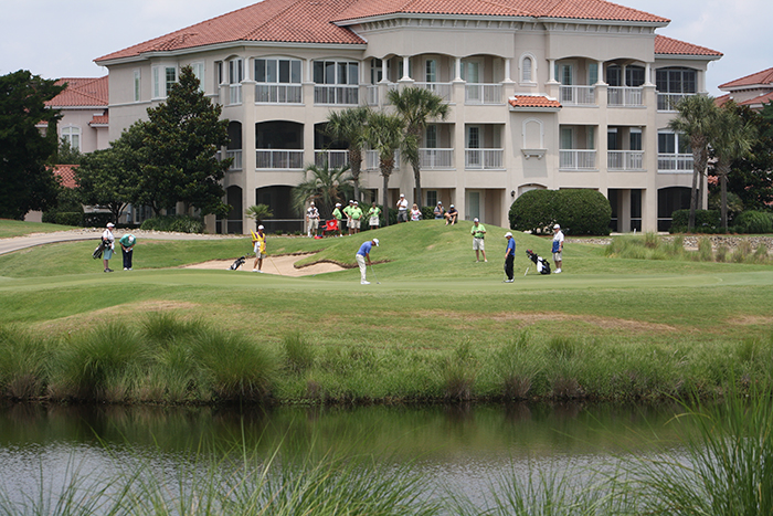 The 18 green at Grande Dunes