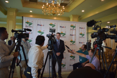 Kelly Jensen, Vice President, PGA TOUR, answers questions from attending media (Rob Spallone Photo)