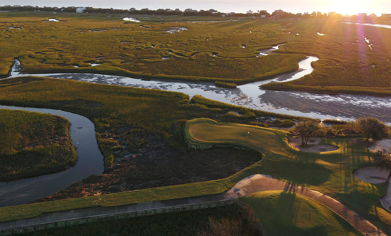 Sunrise over golf course
